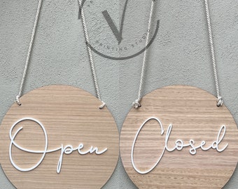 Open Closed Sign Double Sided 3D Raised Letter Business Signage Door Welcome Shop Sign