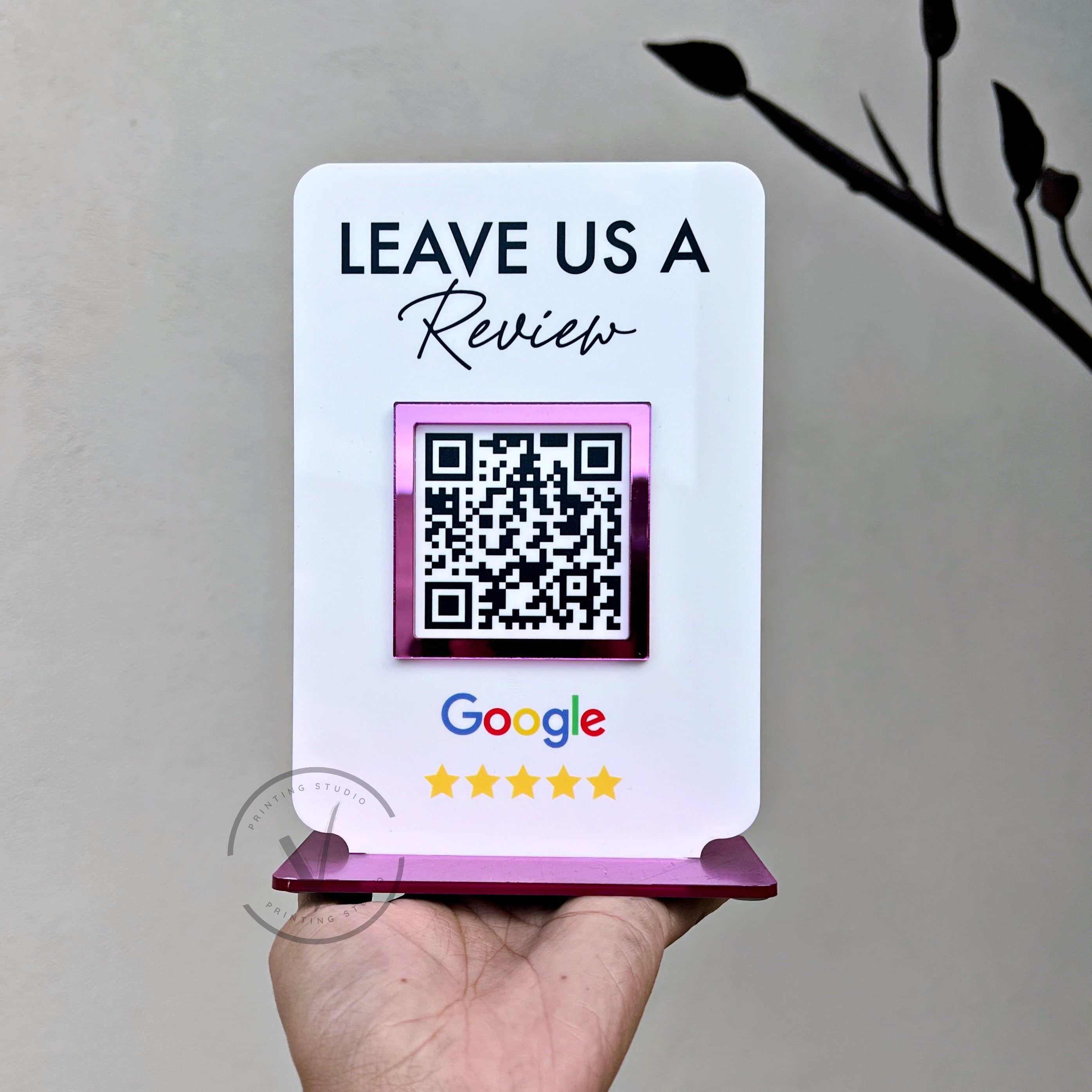 Business Review QR Code or Social Media | Salon Sign | Beauty Sign | Hairdressers Beautician Sign | Barcode Scan