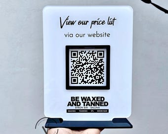 Personalised QR Code Display – Custom Logo Sign for Menu, Booking or Reviews