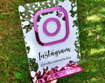 Social Media Instagram Facebook Plaque Personalised Business Sign Salon Beautician Hairdresser Signage Display Shop