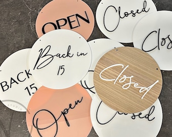 Open Closed Sign Double Sided 3D Raised Letter Business Signage Door Welcome Shop Sign