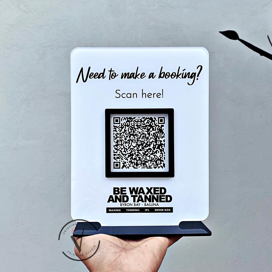Custom QR Code Sign – Booking, Menu or Price List Display With Logo - Etsy