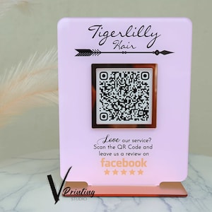 Custom QR Code Google Review Sign | Social Media Display