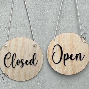 Open Closed Sign 3D Raised Letter Business Signage Door Welcome Shop Sign