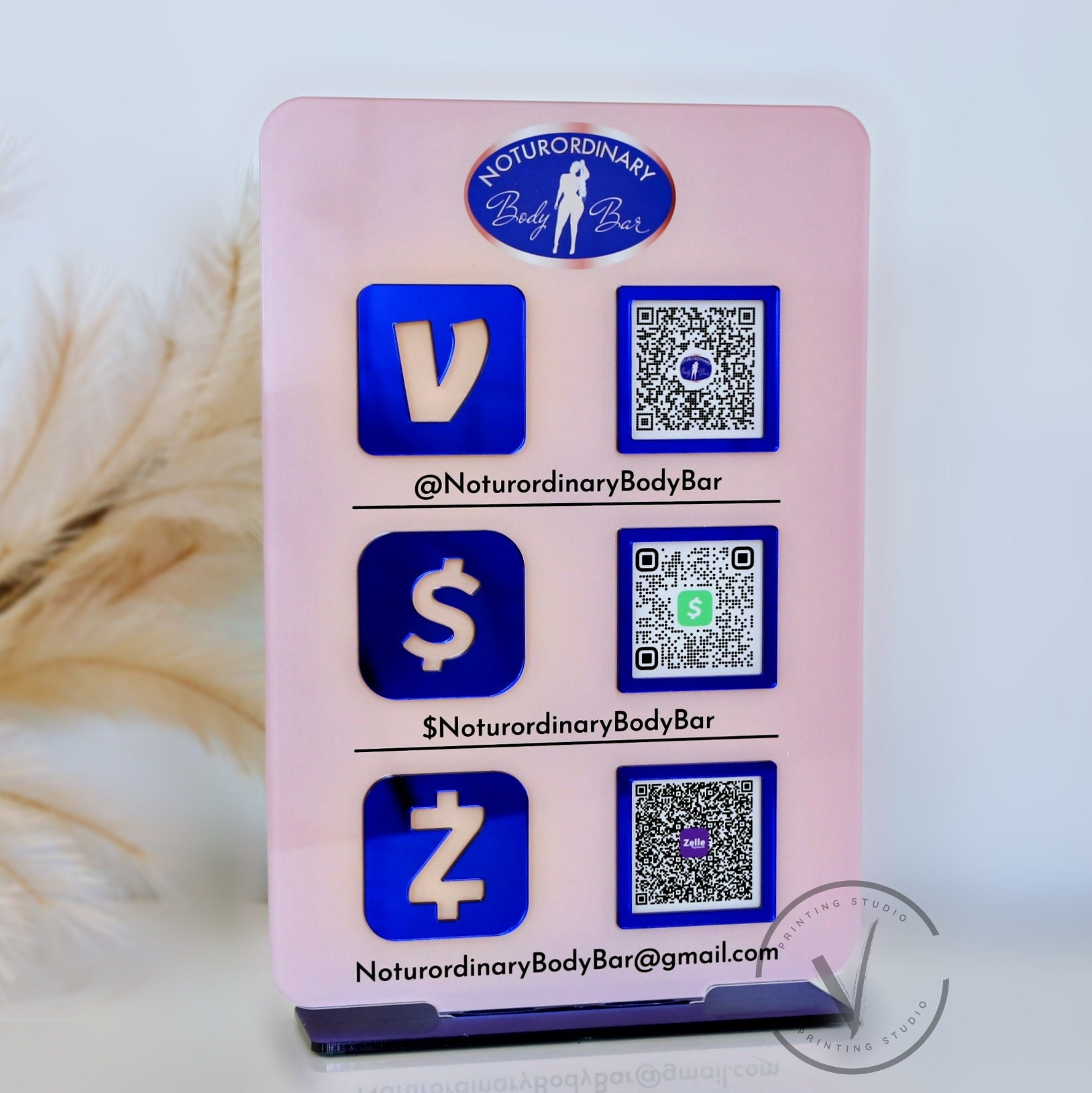 Personalisierbares Acrylschild mit QR-Code, personalisierbar, Cashapp Personalisierbares Acrylschild mit QR-Code, personalisierbar, Cashapp