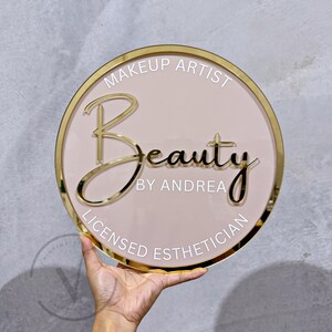 Custom Round Business Logo 3D Acrylic Sign, Door Wall Sign, Office Storefront Wall Hanging Business Office Signage