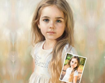 Custom Kids Family Oil Painting Portrait From Photo Personalized Canvas Artwork Unique Keepsake Gift For Kids Room Decor