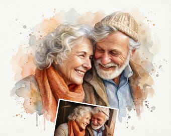 Custom Memorial Watercolor Portrait From Photo Add Deceased Loved One Canvas Sympathy Gift For Loved One Remembrance Keepsake Art