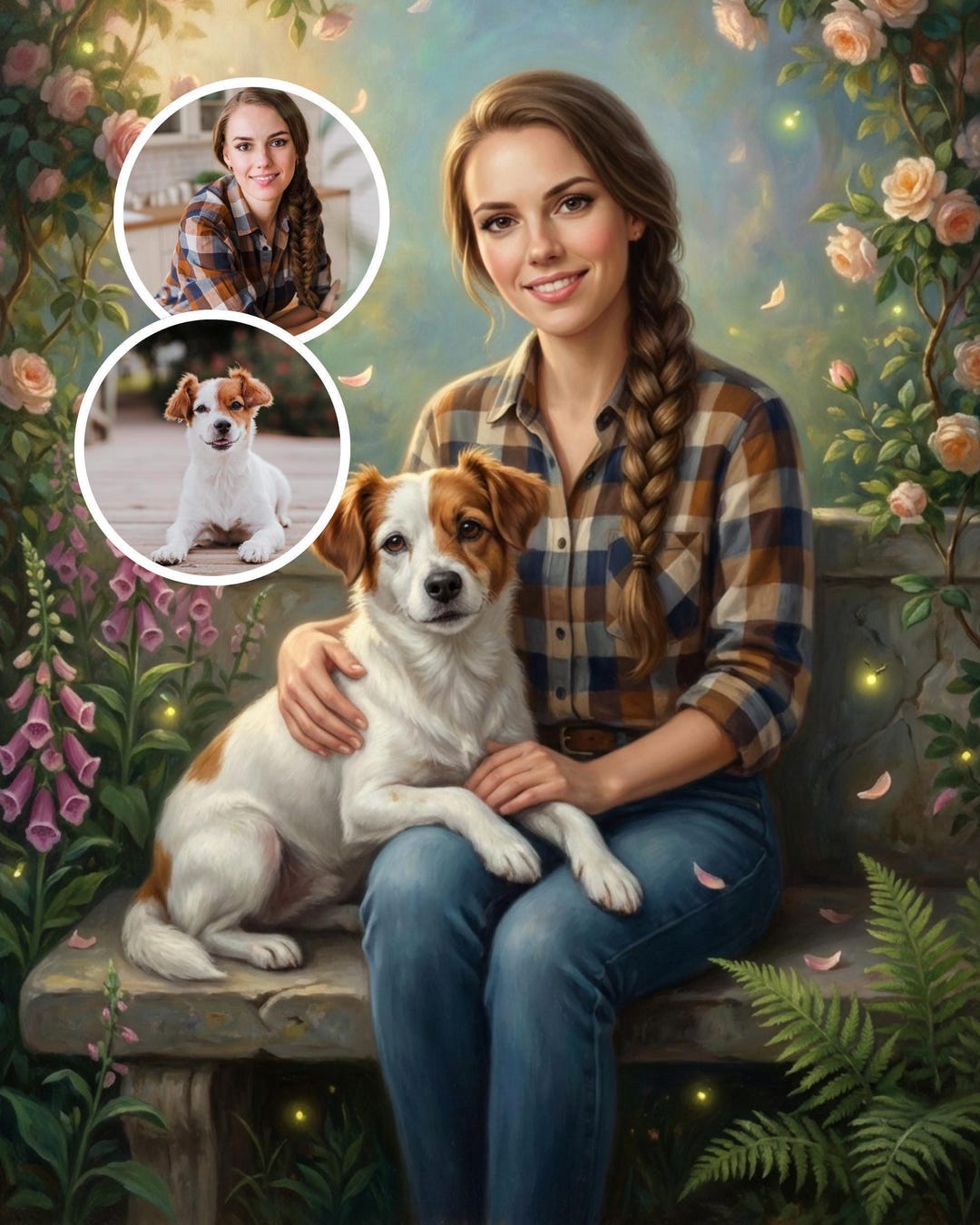 Custom Dog Memorial Portrait From Photo Oil Painting Canvas ...