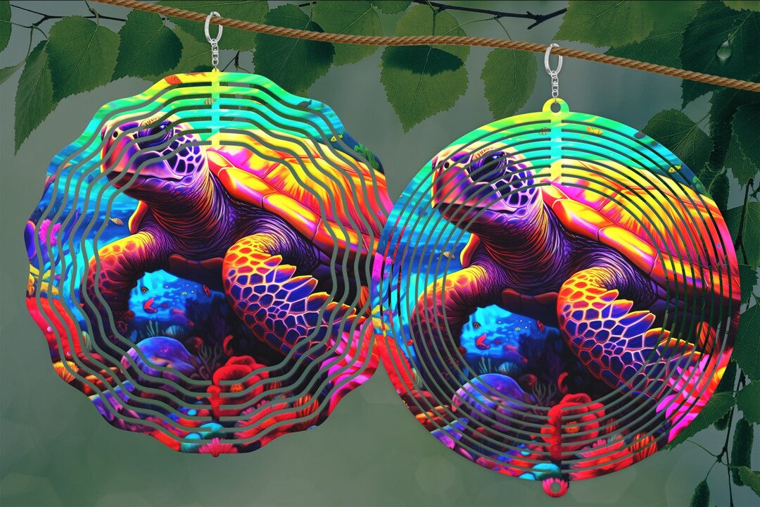 Neon Turtle Colorful A823 Wind Spinner Colorful Sublimation - Etsy