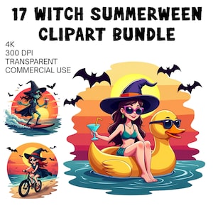 17 Bundle Witch Summerween Png, Funny Summer-ween Png, Summerween Horror Characters Png, Spooky Summer, Halloween Gift, Witch Vibes