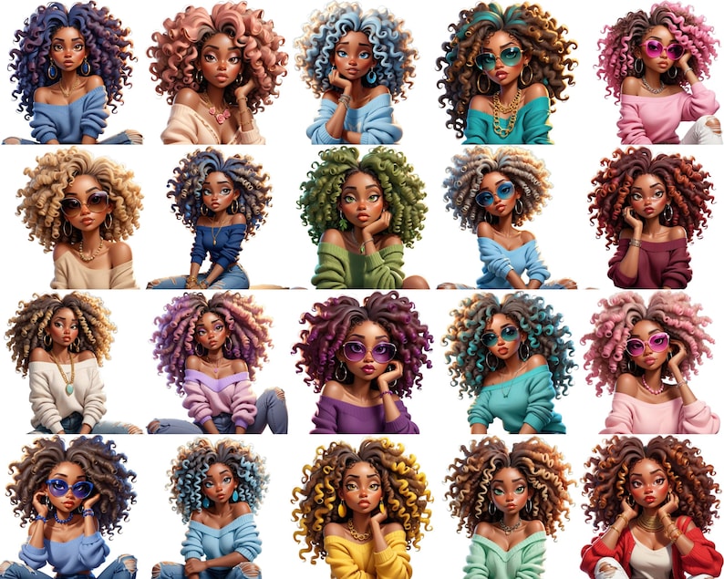 a group of women with different colored hair