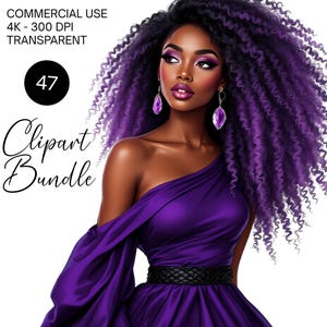 47 Black Girl Clipart Bundle PNG Beautiful Afro Women Sublimation Png, Afrogirls Clipart Melanin Queen Black Girl Magic Digital Download