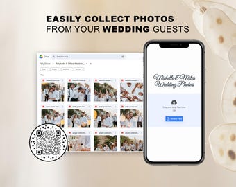 Collect Wedding Guest Photos, QR Code to a Photo Album, Share the Love Wedding Photos, Capture the Love, Custom Photo Upload Site