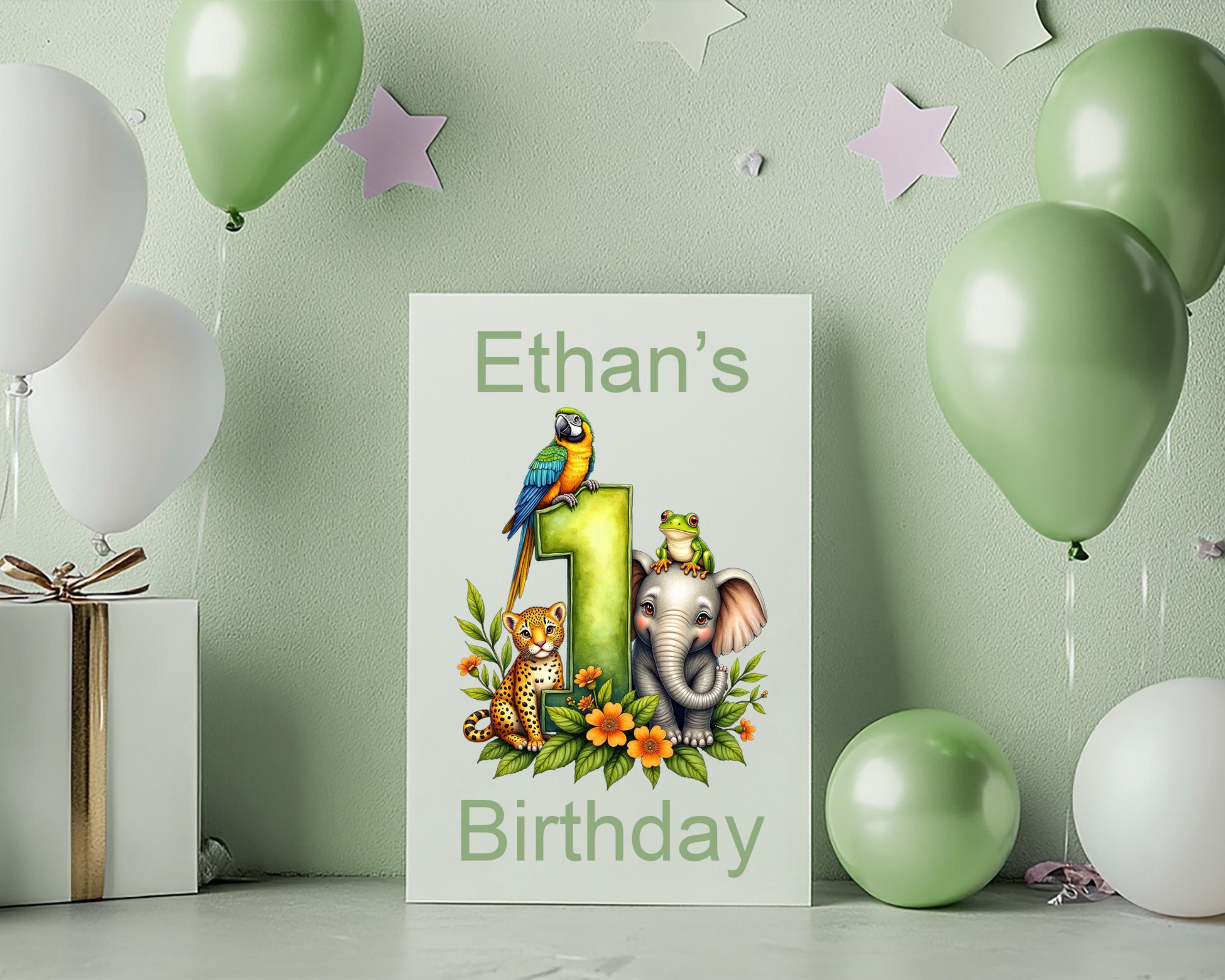 Birthday Number Png Clipart Bundle, Birthday Party Png, Jungle Birthday ...