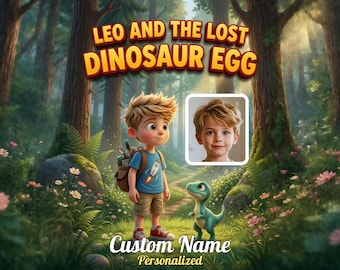 Leo and the Lost Dinosaur Egg Personalized Kids Book Custom Name Bedtime Stories Dinosaur Adventure Gift Books for Children & Toddlers