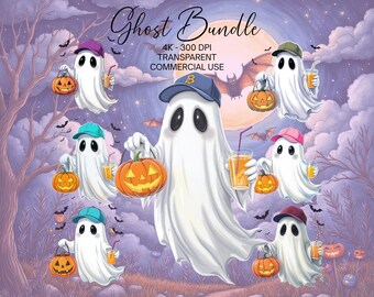 Cute Ghost Png, Summerween Png, Halloween Png, Girly Boo Ghost Png, Girly Spooky Stickers, Trendy Png, Sublimation Design, Commercial Use