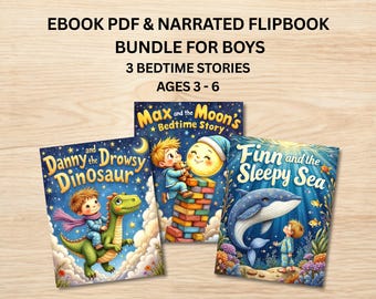 Kids eBook Bundle for Boys 3 - 6, Children Book, Kids Story Book, Children's Books, Bedtime Book, Digital Download, Narrated Stories