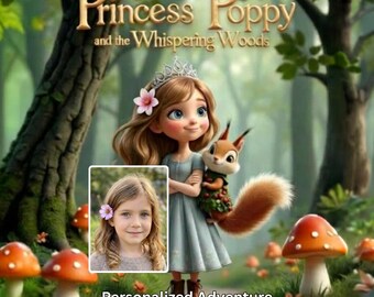 Princess Poppy and the Whispering Woods Personalized Kids Book Custom Name Bedtime Story Magical Forest Adventure Gift Books for Children