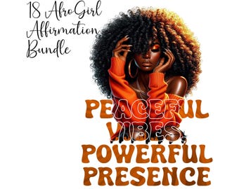 18 Black Girl Affirmation Clipart Bundle PNG Afro Women Sublimation Png, Afrogirls Clipart Melanin Queen Black Girl Magic Digital Download
