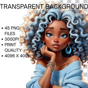 a digital painting of a woman with curly hair