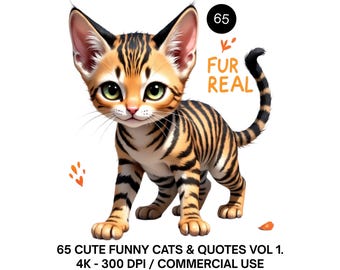 65 Funny Cat Quotes Clipart Bundle, Funny Cat Png, Funny Cat Clipart, Watercolor Cat Clipart, Funny Cat Sublimation Png, Funny Quotes Bundle