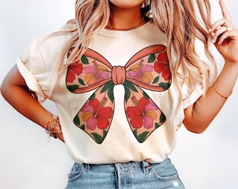 Coquette Bow PNG, Floral Sublimation Design for T-shirts, Printable Coquette Clipart PNG Designs, Cute Trendy Girly PNG, Digital Download