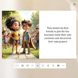 The image is a collage of two images. The left image shows a group of children dressed in costumes, while the right image features a group of children standing together.