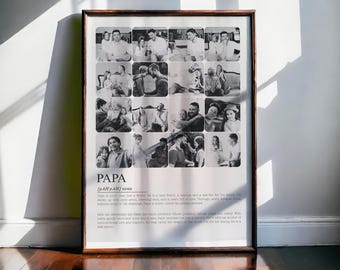 20 Papa Definition Canva Template Bundle, Customizable Printable Photo Collage Fathers Day, Papa Gifts, Wall Art for Dad, Pop Pop Gift