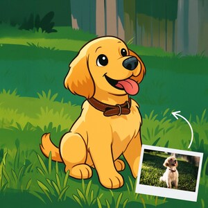 Custom Cartoon Style Portrait From Photo | Personalized Cartoon Dog Portrait | Dog Lover Pet Gift | Cartoon Dog Portrait | Digital Art