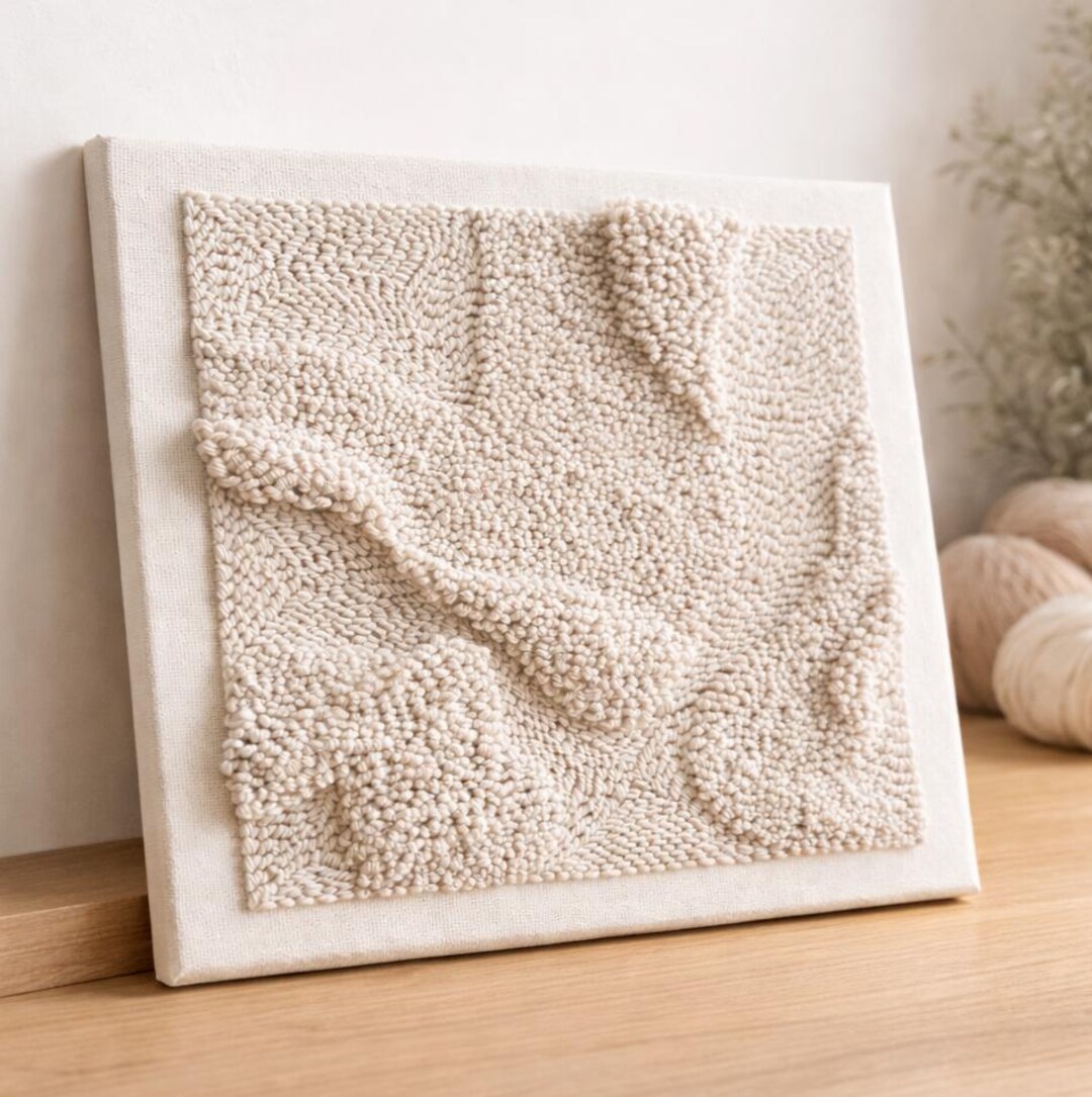 Textured Punch Beginner Punch Needle Kit: Minimalist Pattern, Textured Wall Art, All ...