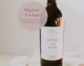 Weinflasche Etikett Vorlage | Vorlage z. Ausdrucken | Flaschenetikett Vorlage | Etikett Weinflasche | verschiedene Etikettengrößen
