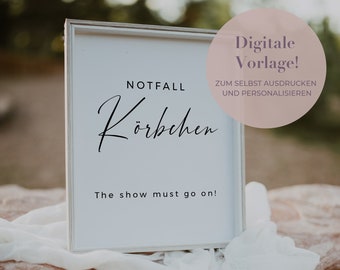 Emergency basket sign template | Printable template | Wedding sign | Emergency basket wedding | Bathroom emergency box | Wedding sign