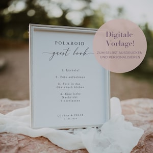 Polaroid Gästebuch Schild | Vorlage zum Ausdrucken | Hochzeitsschild Gästebuch | Gästebuch Foto | Hochzeitsschild | Aufsteller ausdrucken