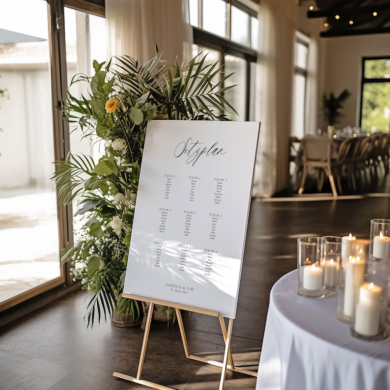 Sitzplanschild Hochzeit