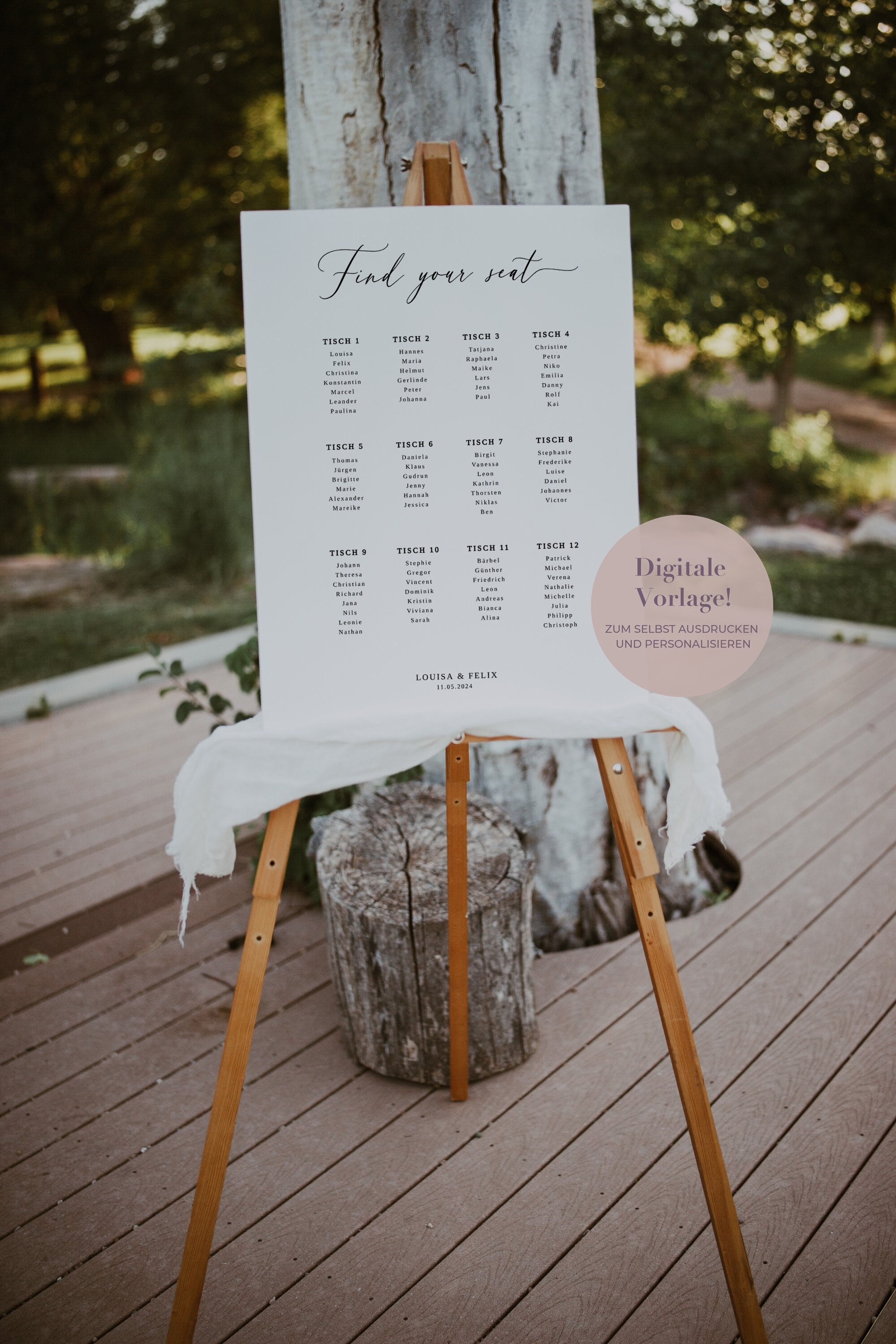 ON SALE - 7 Sizes Wedding Seating Chart Template, Editable Wedding Table  Seating Chart Sign Instant Download Modern Find Your Seat MSC