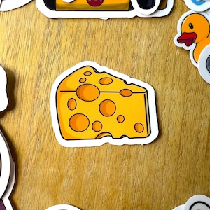 Cheese Sticker, Water Bottle Stickers, Laptop Sticker, Kindle Sticker, Phone Case Sticker, Waterproof Sticker, Vinyl Sticker