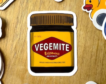 Vegemite Sticker, Water Bottle Stickers, Laptop Sticker, Kindle Sticker, Phone Case Sticker, Waterproof Sticker, Vinyl Sticker