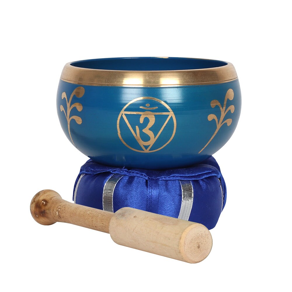 1 Pc Traditional Tibetan Yoga Hard Wood Singing Bowl Mike Leather