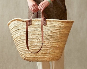 Moroccan Basket Wicker Bag Beach Tote Panie Artisanal Braid by 