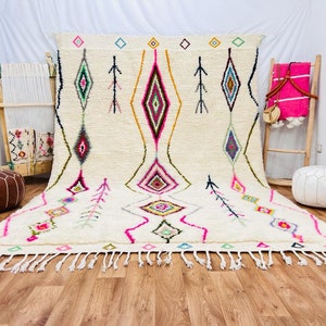 Incroyable tapis multicolore - Fabuleux tapis Boujaad personnalisé - Tapis Beni Ourain - Tapis fait main - Tapis berbère marocain - Tapis marocain traditionnel