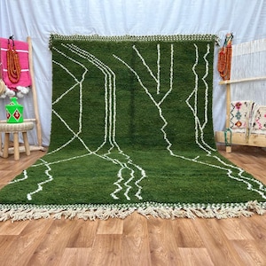 Custom Boujad Rug: Handmade Moroccan Wool Carpet, Abstract Design