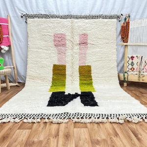 Handwoven Berber Rug: Moroccan Shag, Beni Ourain Style