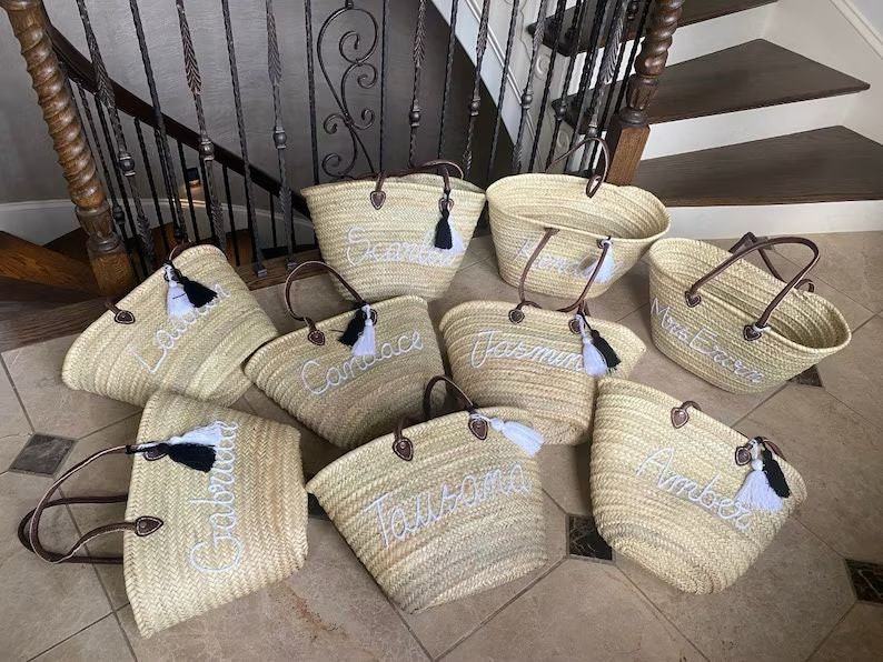 Market basket,Moroccan bag, moroccan straw bag, moroccan basket, french basket bag, farmers market bag,shopping basket,straw beach bag zdjęcie 7