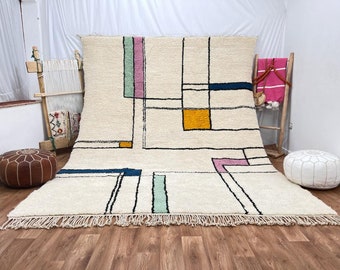 Moroccan Rug, Berber rug, Moroccan rug , Beni Mrirt rug, Premium quality Moroccan rug, Modern artwork, Handwoven large Shaggy rug
