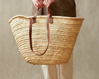 Market basket,Moroccan bag, moroccan straw bag, moroccan basket, french basket bag, farmers market bag,shopping basket,straw beach bag