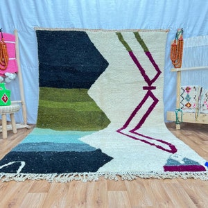 Custom Boujad Rug: Authentic Handwoven Moroccan Wool Carpet