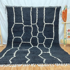 MOROCCAN RUG, Flat Area Rug, Handmade Rug, Black and White Rug, Custom Black Rug, Flatweave Kilim, Moroccan Rug, Black Rug, Plain Rug