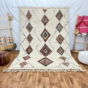Custom Boujad Rug: Authentic Hand-Knotted Moroccan Wool Carpet