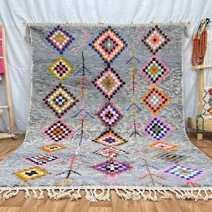 Marokkanischer Teppich, Berber Teppich, Teppich, Beni Mrirt Teppich, marokkanischer Teppich der Premium-Qualität, moderne Kunstwerke, handgewebter großer Teppich
